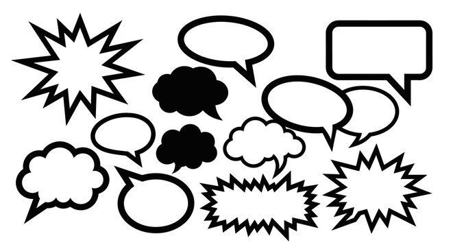 Comic bubbles dialog speech balloons