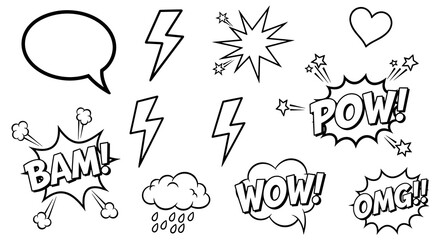 Obraz premium Comic book speech bubble set