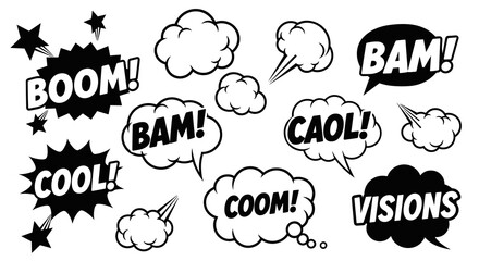Comic book speech bubbles vector art