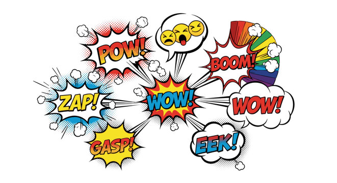 Comic book speech bubble set