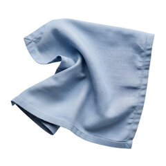 A blue fabric napkin with a textured pattern on a transparent background