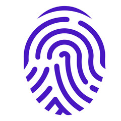 Fingerprint Icon Merged with Digital Lock Variant Transparent Background