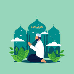 ramadan kareem islamic background vector