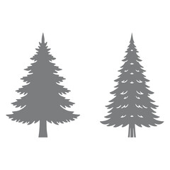 Obraz premium Stylized Evergreen Tree Silhouettes Set
