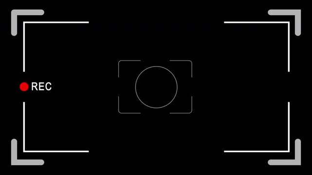 Clean viewfinder recorder screen with smooth looping animation and basic camera marks. Built as transparent overlay. Ideal for tutorials and cinematic content.