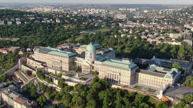 Aerial view of Buda Castle in Budapest, Hungary