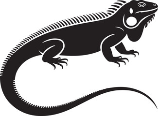 Fototapeta premium Black Iguana Silhouette Vector Illustration - Clean and Minimal