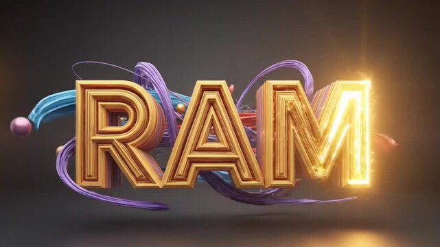 RAM Memory Art Design Featuring Colorful Waves