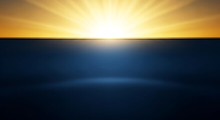 Obraz premium Abstract sunburst on a dark horizon for futuristic real estate vision and successful luxury property development concepts