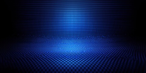 glowing blue dotted grid forming a wave-like digital floor and backdrop with a sleek mysterious atmosphere
