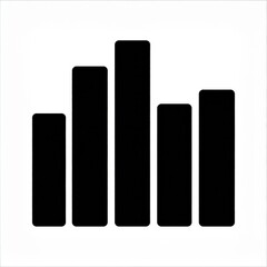 Obraz premium Simple black bar graph illustration showing varying heights on a white background