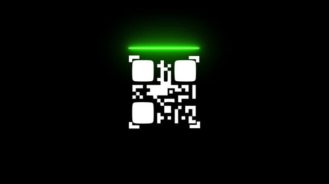 Qr code animation with scanning line motion