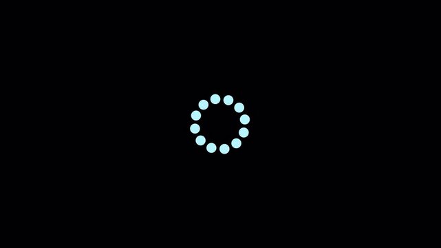 Circle loading animation with transparent background, Circle loading and buffering  icon animation, circle loading with alpha channel in 4k. 