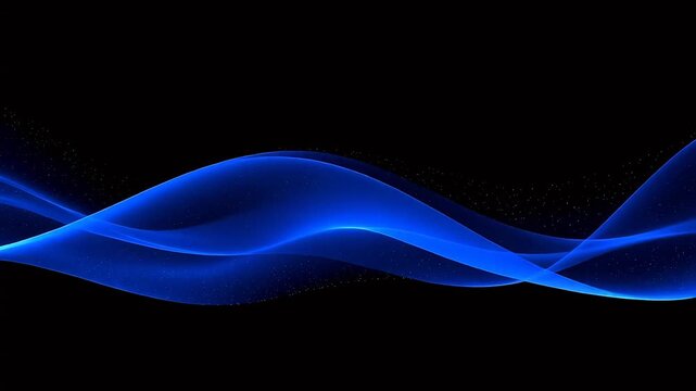 BlueWaveLineonBlackBackground