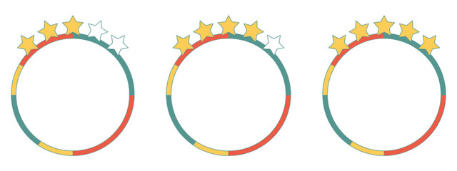 Customer review vector illustration Google-style star rating icons, user feedback and product evaluation concept