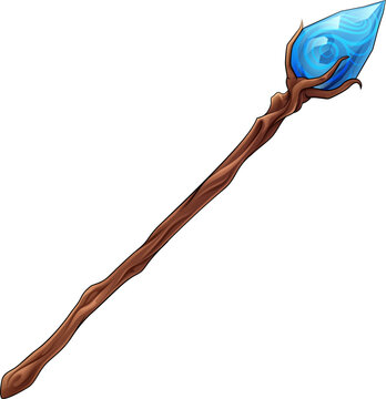 A wizard staff witch Halloween wizards magician wand design element