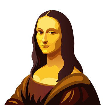 Stunning illustration of Mona Lisa with enigmatic smile