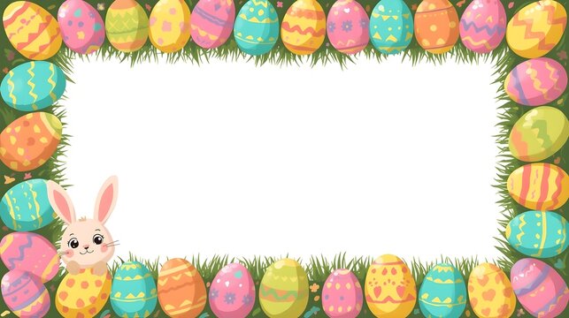 Festive easter egg top and bottom border for kids design