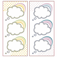 Obraz premium A colorful illustration of clouds and rainbows Vector