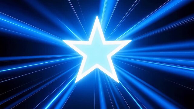 GlowingBlueStarwithRadiantLightRays