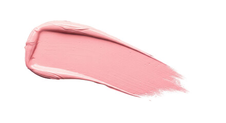 Fototapeta premium Light Pink Creamy Makeup Stroke Brush Marks Precise Beauty White Background