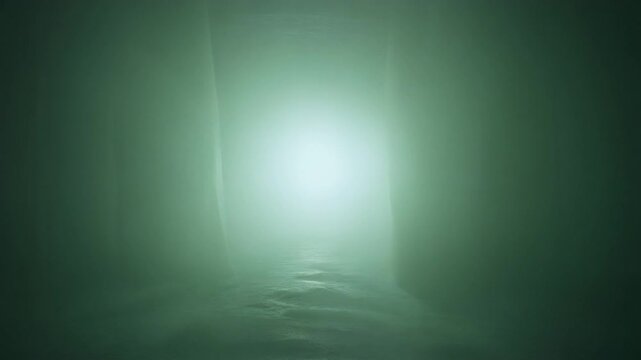 Ethe Green Path Between Misty Curtains Cinematic Background