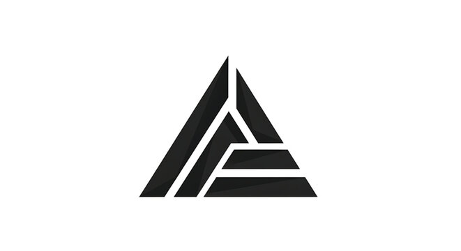 Letter A logo icon with black triangular shapes and white accents, modern minimalist design featuring typography, symbol, graphic with element and corporate elements for identity, branding projects,
