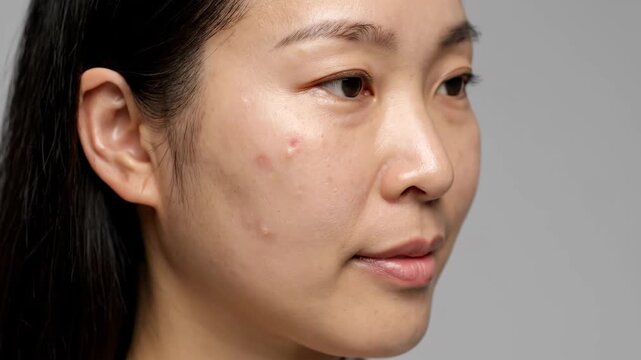 Middle Aged Woman Face Showing Melasma Skin Pigmentation, Dermatology Skincare Concept, 4K Video