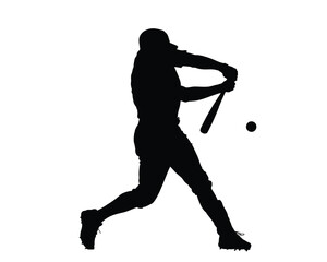 Obraz premium Minimalist baseball player silhouette swinging bat - dynamic sports action