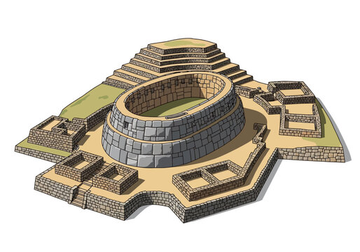 Ancient Mayan Temple Architecture Model.