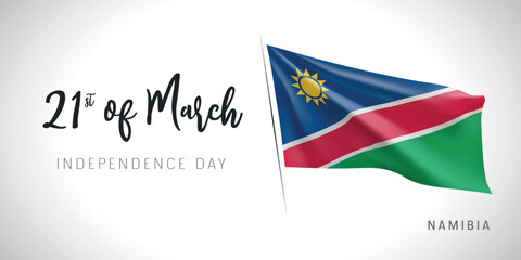 Namibia independence day vector banner, greeting card.