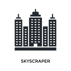 Fototapeta premium Skyscraper Icon Glyph Style. Vector Illustration For Graphic Design