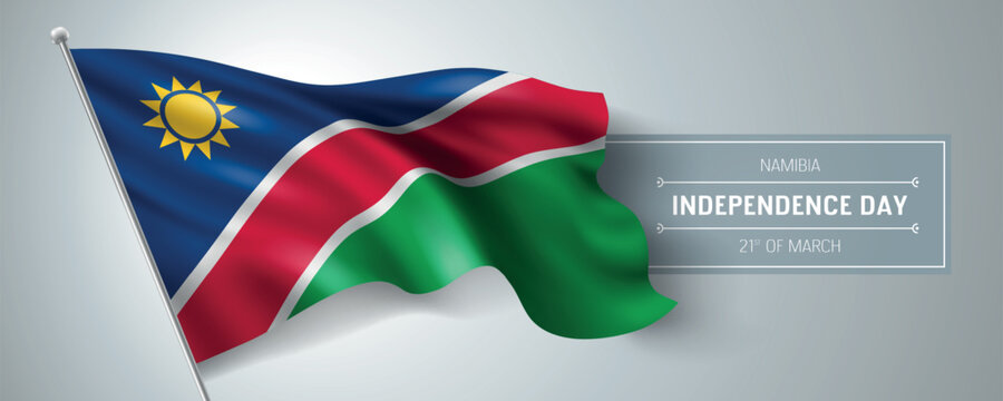 Namibia happy independence day greeting card, banner vector illustration