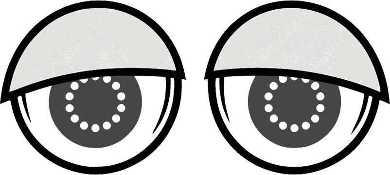 Cartoon eyes with loading bar pupils vector. Creative icon for system buffering, slow internet connection, data processing, and tech frustration. Isolated facial expression for UI/UX design