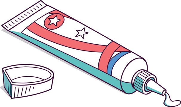 Fresh Toothpaste Tube Illustration. Dental Care Toothpaste Design. Mint Flavor Toothpaste Artwork. Cosmetic Toothpaste Packaging Design. Oral Hygiene Toothpaste Illustration. Toothpaste Squeeze Tube