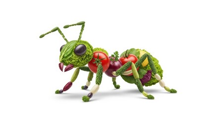 Fototapeta premium Creative Vegetable Ant Sculpture Food Art