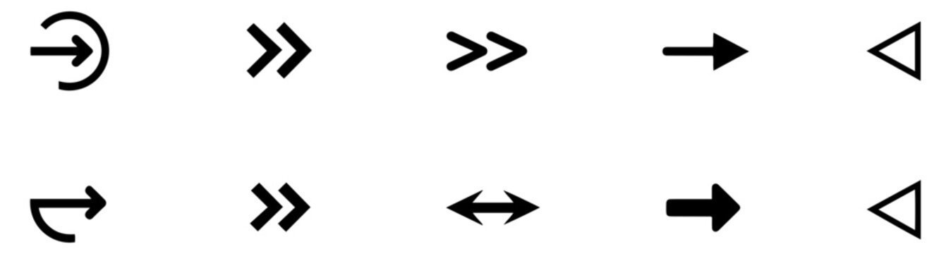 arrow button vector icon set