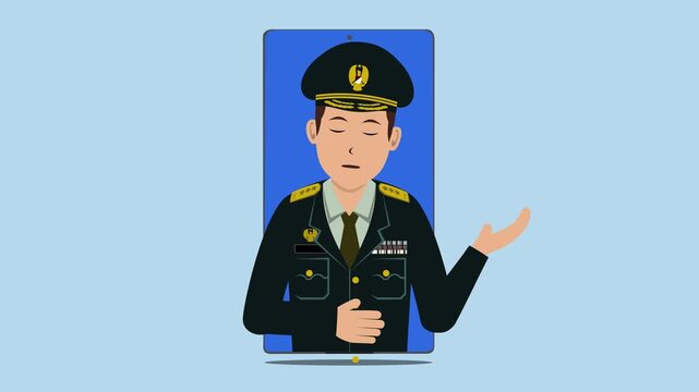 Smartphone With Male Indonesia Soldier Animation Video 4K suitable for your project needs