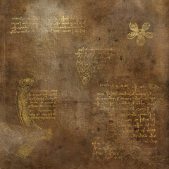 Obraz premium Vintage aged paper design stylized Da Vinci