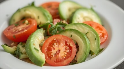 healthy food tomato and avocado salad