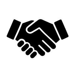 Obraz premium Minimalist Black Solid Handshake Icon