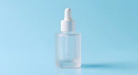 Minimal anti aging serum skincare bottle on mint green background