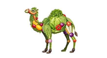 Fototapeta premium Vegetable Camel: Creative Food Art Sculpture
