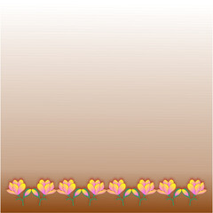 Obraz premium Delicate golden pink flowers line the quiet horizon, glowing softly against a warm fading sky of tranquil dusk serenity.