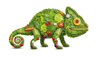 Fototapeta premium Vegetable Chameleon: Creative Food Art