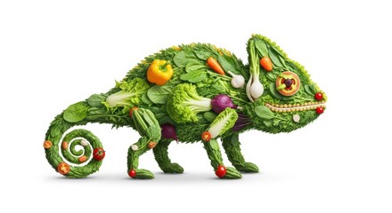 Obraz premium Vegetable Chameleon: Creative Food Art