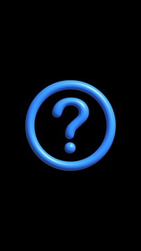 A blue icon with a question mark. Animated icon for clarifying concepts, resolving disputes, and clarifying unclear situations