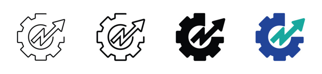 Upward Arrow Gear Performance Illustration Bundle
