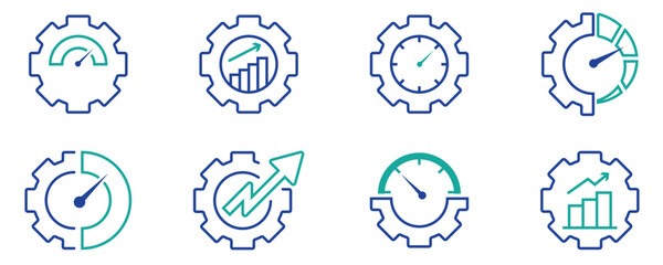 Productivity and Performance Cogwheel Icons Pack