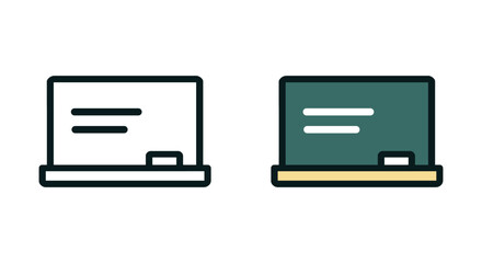 Classroom Blackboard Flat and Outline Icon &ndash; Teaching Vector